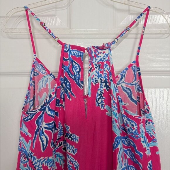 Lilly Pulitzer Dusk Romper Womens Size Small Pink Samba Coral Sleeveless Preppy - Picture 9 of 12